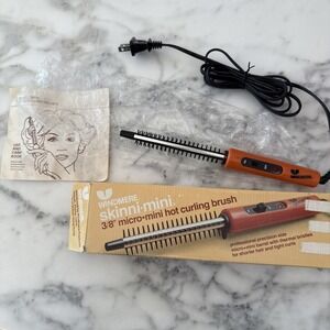 VTG Windmere Skinni Mini 3/8" Curling Brush Ball Tip Bristles Orange SM NOS